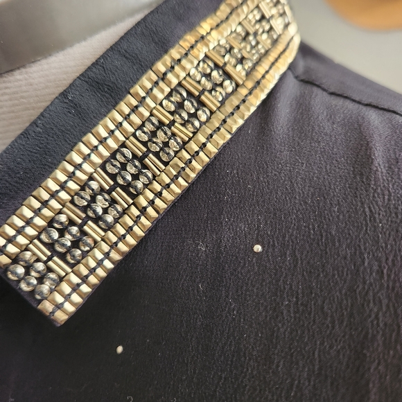 Club Monaco Silk beaded collar button down - Picture 11 of 16